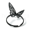 Hollow Butterfly Alloy Adjustable Rings for Women RJEW-K275-50EB-3