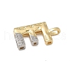 Brass Micro Pave Cubic Zirconia Pendants KK-B126-02G-E-2
