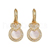 Heart with Flat Round Brass Micro Pave Clear Cubic Zirconia Hoop Earrings KK-D363-11B-G-2