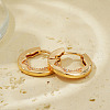 Brass Clear Cubic Zirconia Star Hoop Earrings KD9843-2-3
