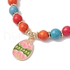 Easter Day Synthetic Turquoise Beads Stretch Bracelets BJEW-TA00604-3
