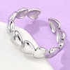 Non-Tarnish 304 Stainless Steel Heart Wrap Open Cuff Ring for Women RJEW-C045-18P-3
