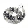 Natural Black Rutilated Quartz Beads Strands G-R447-10mm-03-2