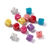 Crackle Opaque Acrylic Beads OACR-C006-10-1