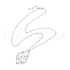 304 Stainless Steel Empty macrame Pouch Pendant Singapore Chain Necklaces NJEW-JN05285-02-5