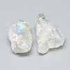 Electroplate Rough Raw Natural Quartz Crystal Pendants G-S266-02G-2