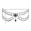 Alloy & Rhinestone & Plastic Pearl Double Layer Coin Tassel Waist Belly Chains for Dancer FS-WG8EEAF-06-2