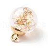 Transparent Handmade Blown Glass Bottle Pendants PALLOY-JF01240-5