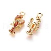 Brass Micro Pave Cubic Zirconia Pendants X-ZIRC-L075-25A-G-2
