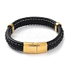 Leather Cord Bracelets BJEW-M406-02G-2