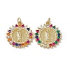Brass Colorful Cubic Zirconia Pendants KK-E068-VA035-2-1