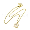 Brass Micro Pave Clear Cubic Zirconia Pendant Necklaces NJEW-C071-05B-G-4