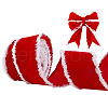 10 Yards Chenille Edged Velvet Ribbon OCOR-WH0088-39-1
