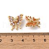 Brass Pave Glass Butterfly Spacer Bars KK-C062-024G-3