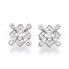 925 Sterling Silver Micro Pave Clear Cubic Zirconia Slide Charms STER-T007-145P-1