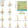 12Pcs Alloy Enamel Bees/Sunflower/Honeycomb Pendant Decorations HJEW-PH01657-2