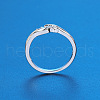 Twist Brass Micro Pave Clear Cubic Zirconia Finger Rings FS-WG5C18D-03-2