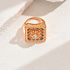 Brass Micro Pave Cubic Zirconia Finger Rings for Women RI6796-2-1