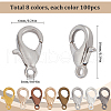 SOFPLATE 800Pcs 8 Colors Zinc Alloy Lobster Claw Clasps FIND-SP0001-32-2