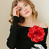 Polyester Flower Brooches JEWB-WH0021-54B-7