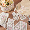 AHADERMAKER 15 Yards Polyester Embroidery Flower Mesh Ribbon SRIB-GA0001-11B-5
