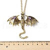Alloy Enamel Dragon Pendant Necklaces NJEW-V005-01AG-03-3