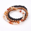 Natural Mixed Stone Stretch Bracelets BJEW-JB03600-2