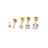 Stainless Steel Clear Cubic Zirconia Threadless Labret Stud WG18B1C-12-1
