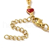 304 Stainless Steel Enamel Colorful Heart Link Chains Bracelets BJEW-B079-01G-3