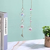 4Pcs Metal Ring & Sun Hanging Ornaments Set PW-WG46035-01-3