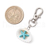 Synthetic Turquoise & Shell Pendant Decorations HJEW-JM03178-03-3
