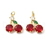 Cherry Brass Micro Pave Cubic Zirconia Pendants KK-L237-021G-01-1