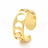 Ion Plating(IP) 304 Stainless Steel Hollow Out Moon Phase Open Cuff Ring for Women RJEW-C053-04G-1