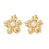 304 Stainless Steel ABS Plastic Pearl Stud Earrings for Women EJEW-U046-12A-G-4