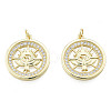 Brass Micro Pave Clear Cubic Zirconia Pendants ZIRC-N039-246-2