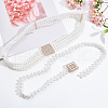 WADORN 2Pcs 2 Styles Plastic Pearl Bead Multi-strand Stretch Chain Belt AJEW-WR0002-21-4