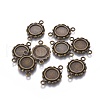 Tibetan Style Link Cabochon Bezel Settings X-TIBEP-0578-AB-LF-1