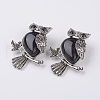 Natural Dyed & Heated Black Agate Pendants G-E442-01R-1