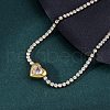 304 Stainless Steel Cubic Zirconia Link Chain Bracelets for Women NJEW-Z067-01G-02-3