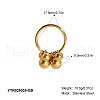 Stainless Steel Round Beads Finger Rings BC9848-2-2