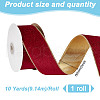 Polyester Velvet Wired Ribbon SRIB-WH0072-04A-2