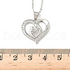 Mother's Day Brass Micro Pave Clear Cubic Zirconia Mother and Baby Heart Pendant Necklaces for Women NJEW-C085-01A-P-3