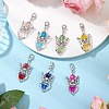 7Pcs 7 Colors Angel Glass Pendant Decorations HJEW-JM02788-02-1
