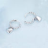 Twisted Heart S925 Sterling Silver Hoop Earrings OI2673-2