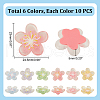 AHADERMAKER 60Pcs 6 Colors Translucent Resin Decoden Cabochons RESI-GA0001-31-2