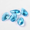 Faceted Teardrop Glass Pendants X-GLAA-O008-B10-1