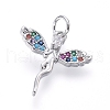 Brass Micro Pave Cubic Zirconia Pendants ZIRC-I032-24P-1