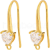 Brass Cubic Zirconia Earring Hooks KK-BC0006-32G-1