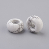 Natural Howlite European Beads X-G-G740-14x8mm-07-2