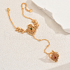 Geometric Hollow Brass Pave Cubic Zirconia Multi-Finger Link & Charm Bracelet for Women HV8312-1